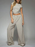 Striped Shirt Pants Set