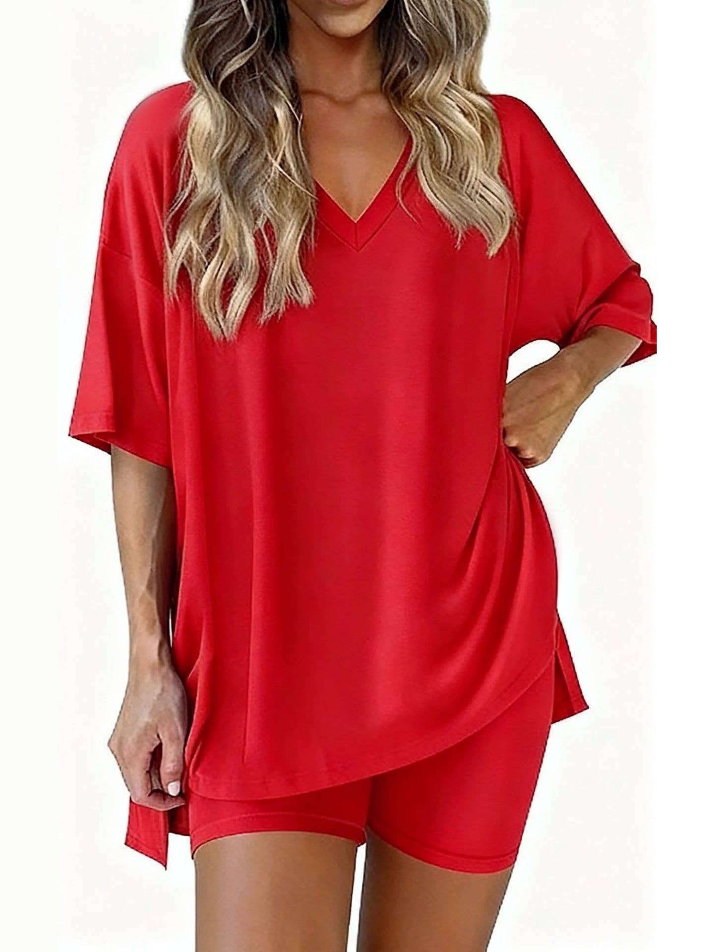 V-NeckTop & Shorts Lounge Sets