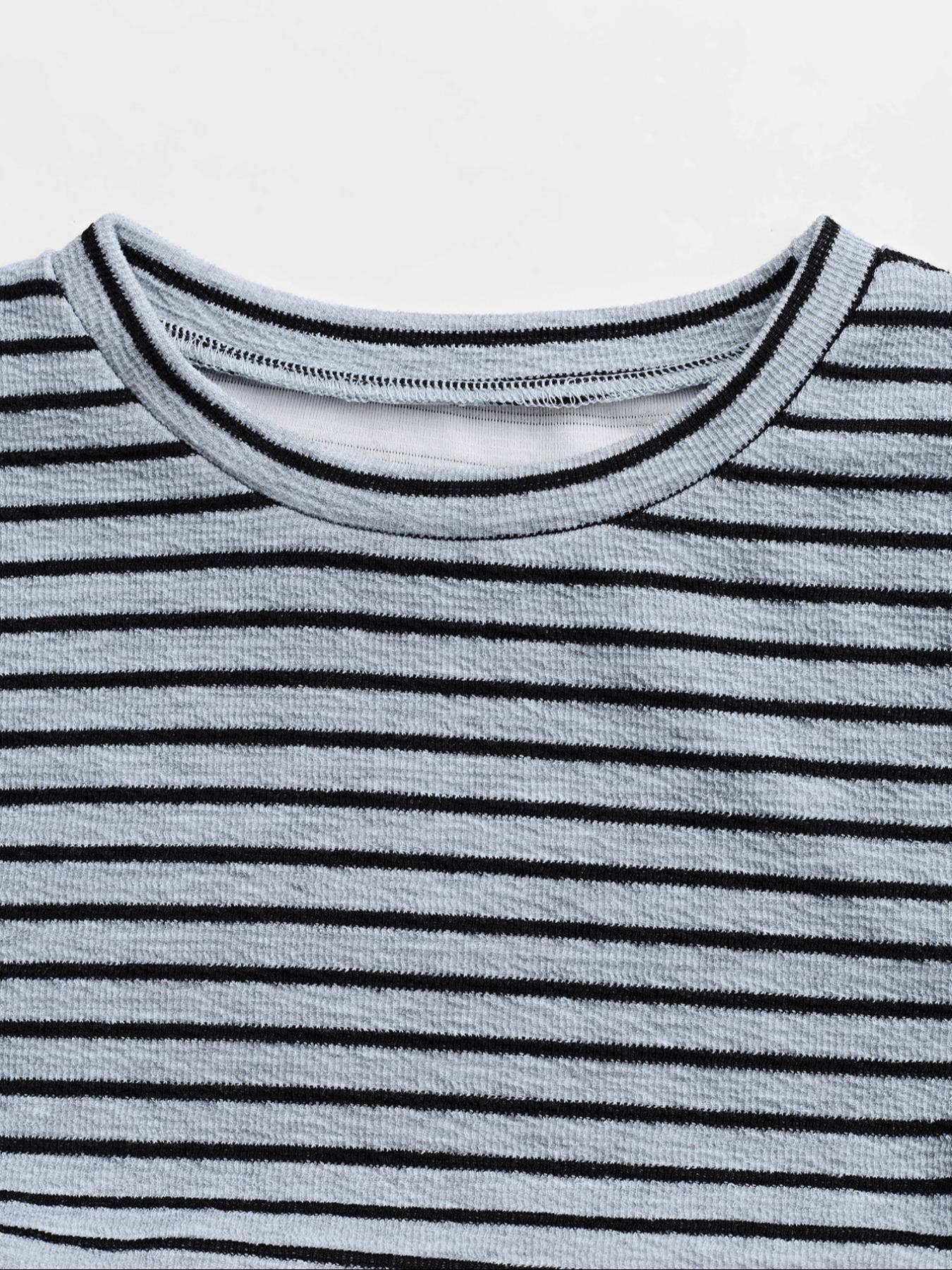 Striped Shirt Pants Set