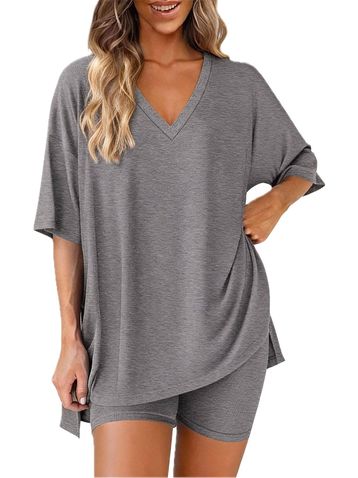 V-NeckTop & Shorts Lounge Sets