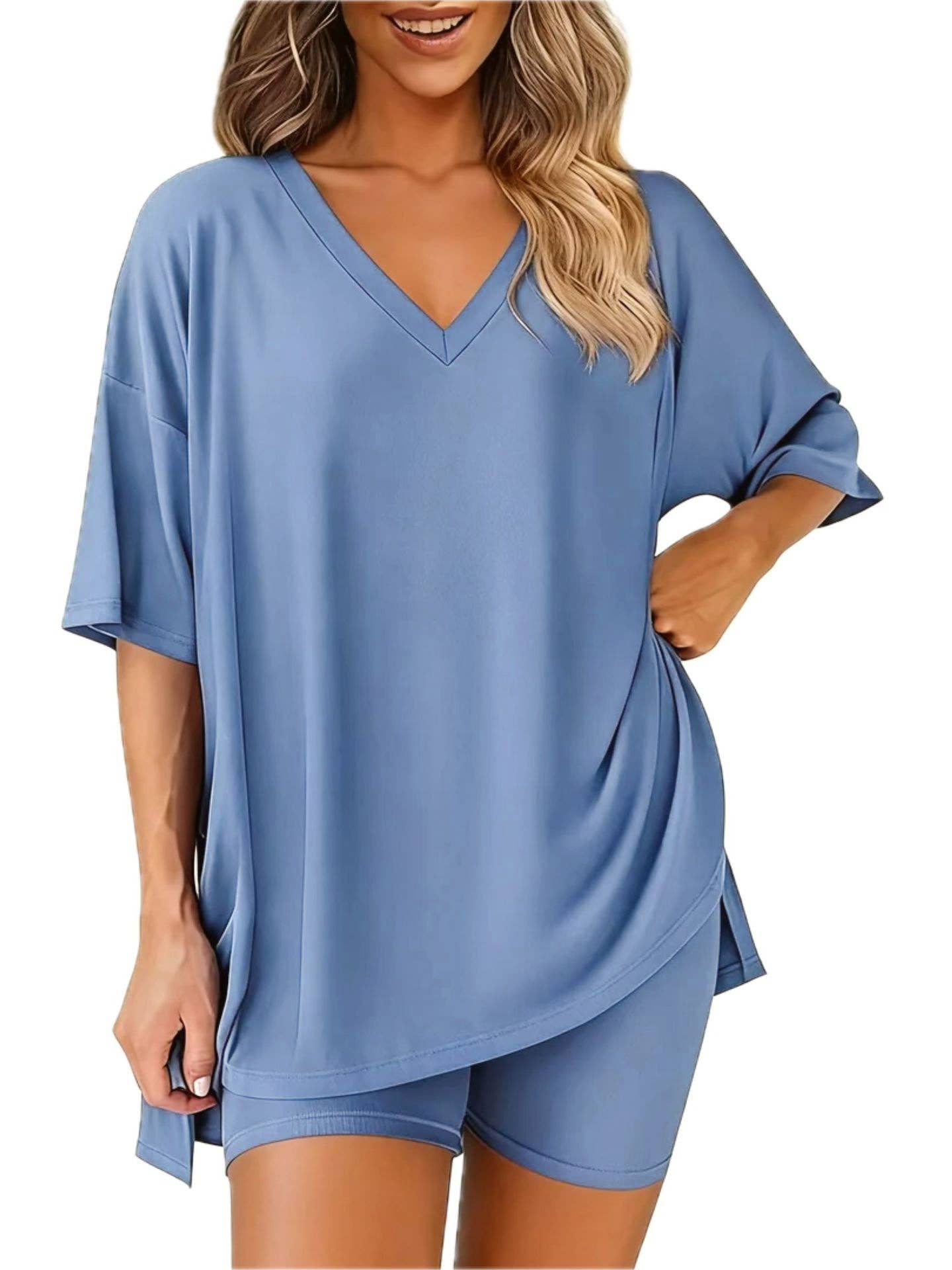 V-NeckTop & Shorts Lounge Sets