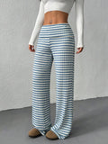 Turn-up Folded Striped Pants