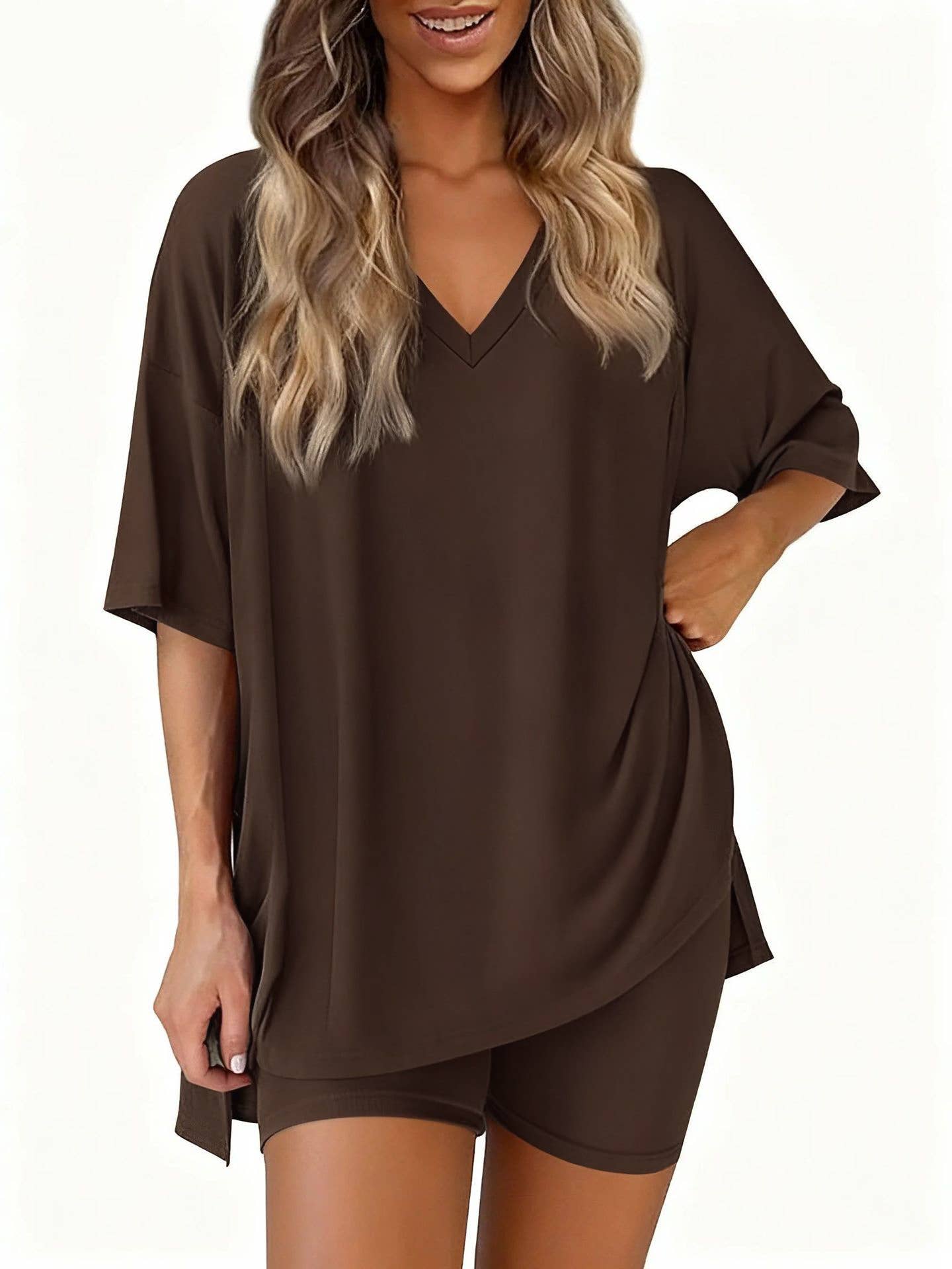 V-NeckTop & Shorts Lounge Sets