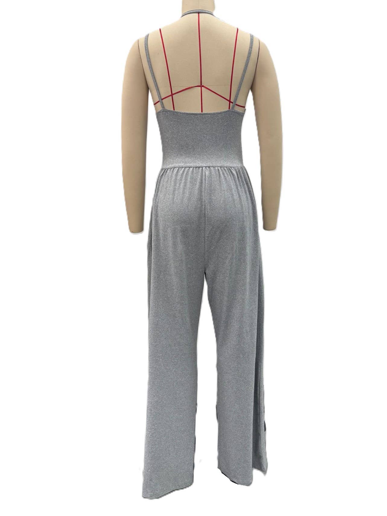 Cross Strap Halter Wide-Leg Jumpsuit