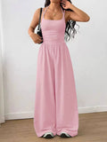 Cross Strap Halter Wide-Leg Jumpsuit
