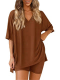 V-NeckTop & Shorts Lounge Sets
