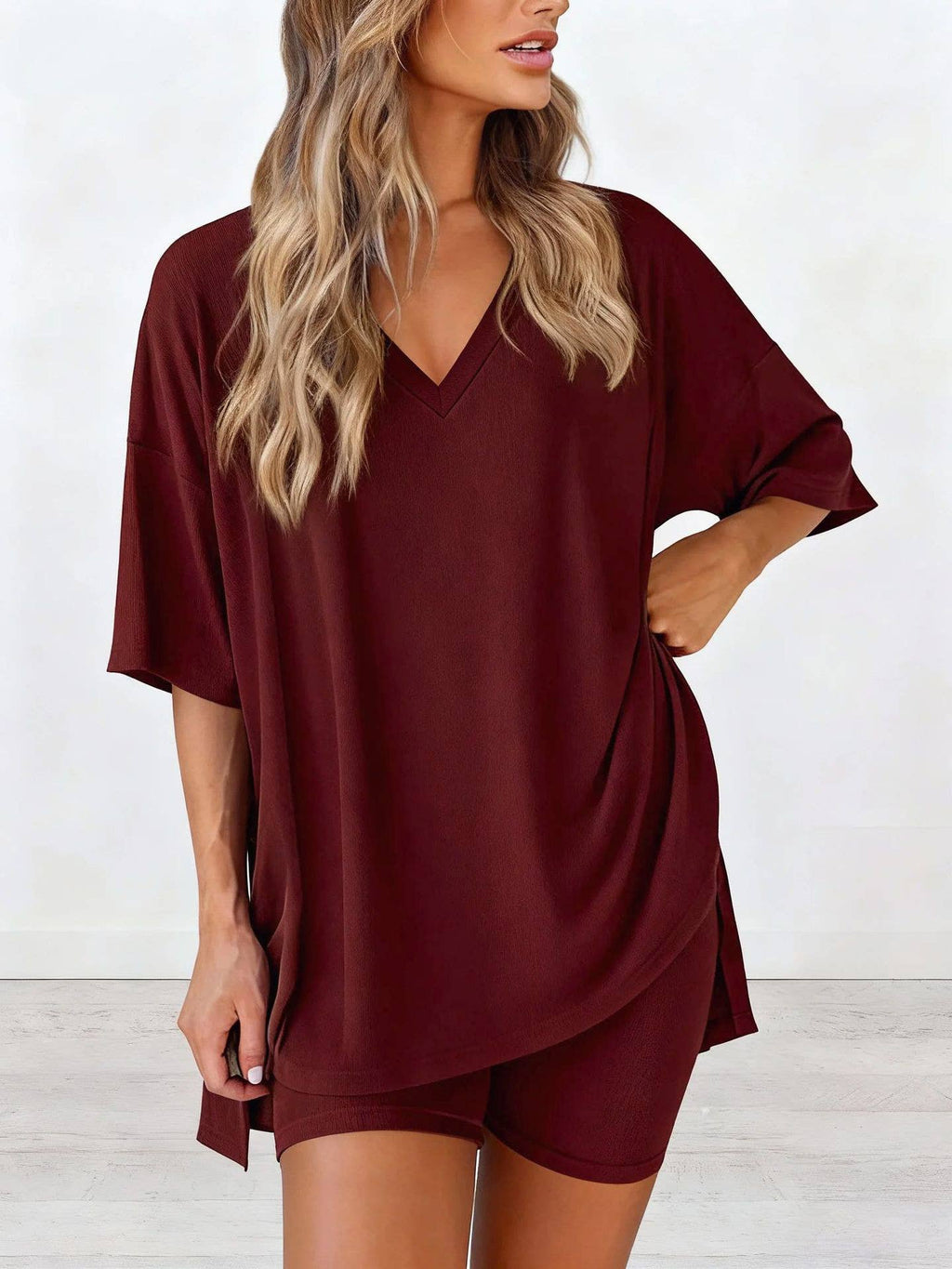 V-NeckTop & Shorts Lounge Sets