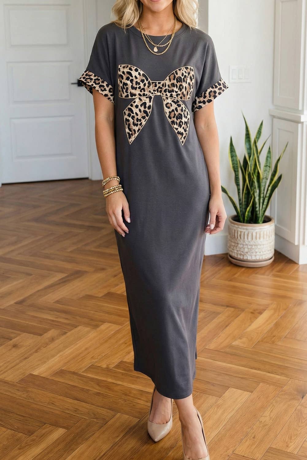 Leopard Bow Dress